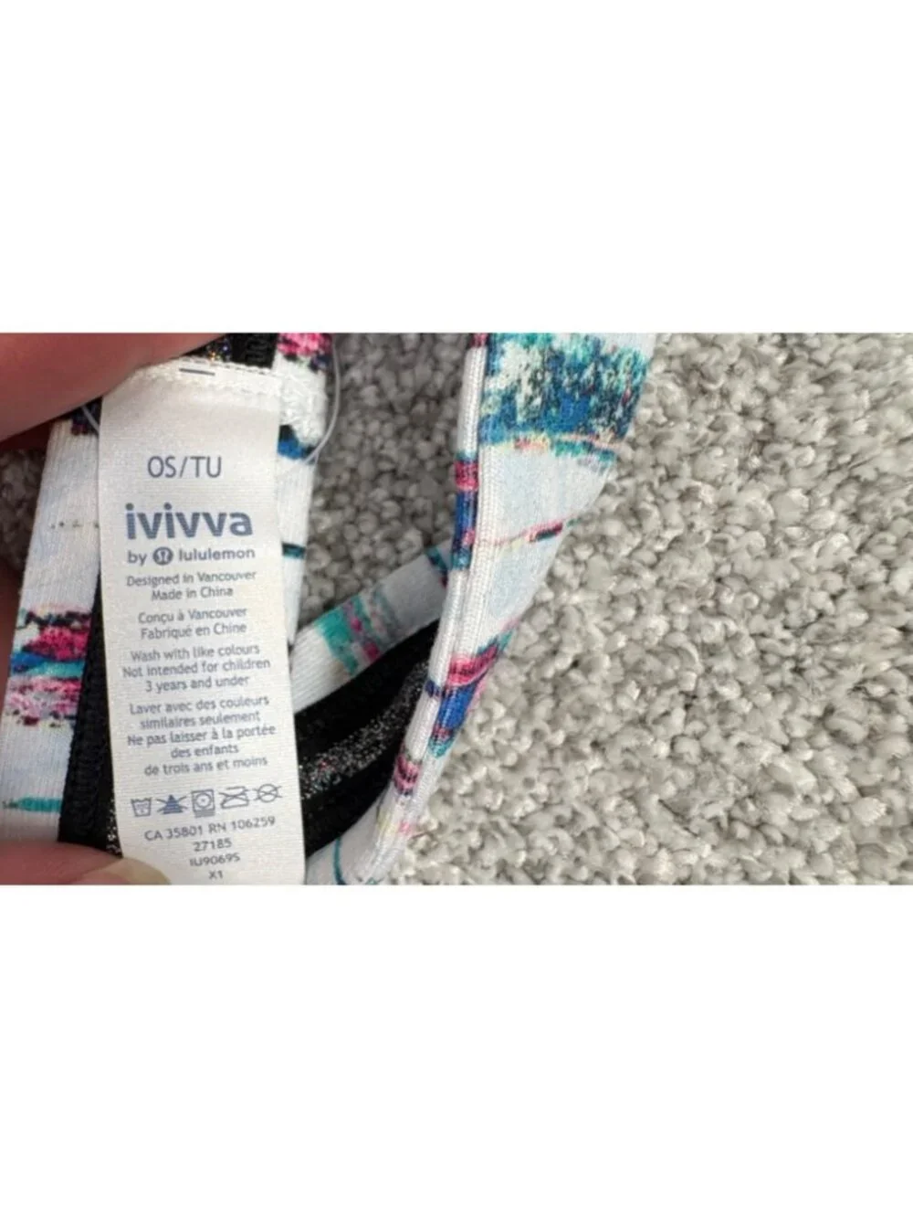 Lululemon Ivivva Headband Girls One Size Stripes Multi-colored flaw